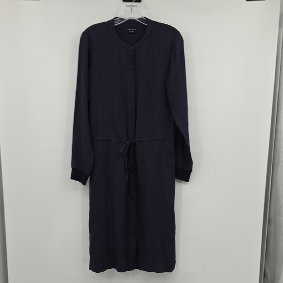 Theory Dresses & Skirts - Theory Silk Midnight Blue Button-Up Dress Womens Size S